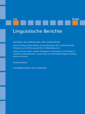 cover image of Linguistische Berichte Heft 276